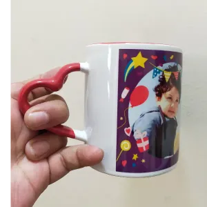 Red Heart Handle Mug