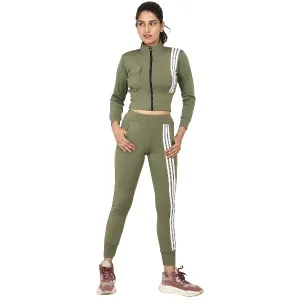 Women Active wear olive tracksuit