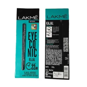 Lakme Eyeconic Kajal, Black, Water Proof, Smudge Proof, Lasts Upto 22 Hrs, 0.35 g