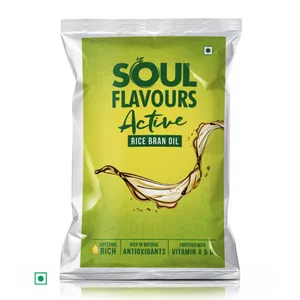 Soul Flavours Active Rice Bran Oil Pouch  (1L)