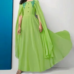 Green elegant gown