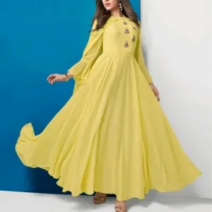 Yellow solid gown