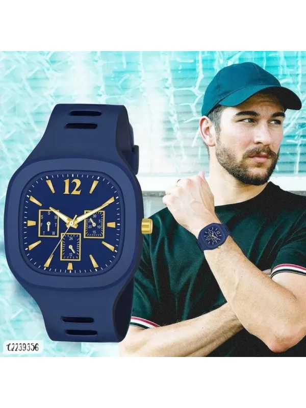 SWADESI STUFF Square Multi DIAL Analog Silicon Strap ADDI Stylish Designer Analog Watch