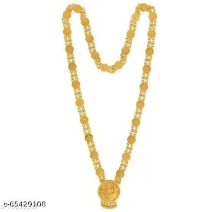 Bhumi09 Gold Plated Laxmi Mala With Coin For Women