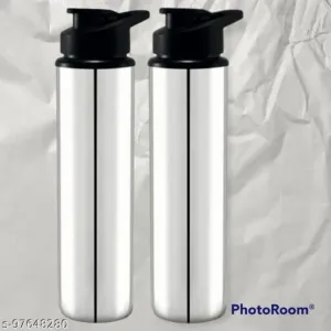 HAPPY HOME Stainless Steel Sports Water Bottles Pack of 2