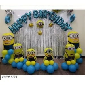 Minion theme happy birthday combo pack of 50 Balloons & Decoration