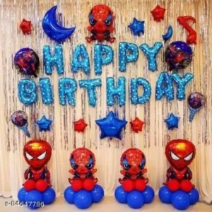 Spiderman combo with moon happy birthday combo-50 Balloons & Decoration