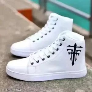 White Printed Design Causal Shoes 