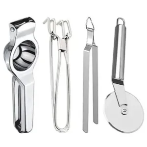 Jisun Stainless Steel Lemon Squeezer amp; Pakkad amp; Roti Chimta; Pizza Cutter Kitchen