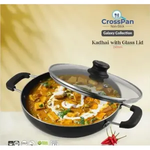 CrossPan -Galaxy Non-Stick Kadai with 3 Way Non-Stick Coating