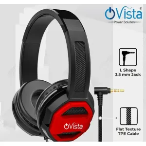 Ovista Over Ear Wired Headphones, Ergonomic Headset with Deep Bass