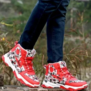 Colorblocked High Ankle Shoes For Men