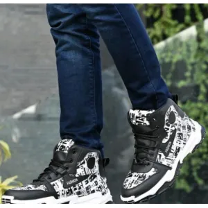 Colorblocked High Ankle Shoes For Men