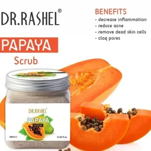 Dr.RASHEL Scrub For Face Body (Papaya Scrub, 380 ML)