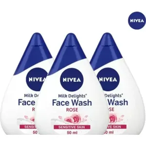 NIVEA Women for Normal Skin, Milk Delights Rose (Pack Of 3) Face Wash  (50 ml)