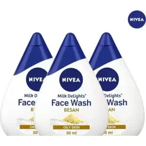 NIVEA Women for Normal Skin, Milk Delights Besan (Pack Of 3) Face Wash  (50 ml)