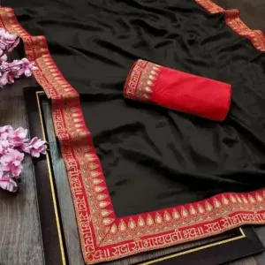 Saubhagyavati Vichitra Silk Zari Lace Border Sarees with Blouse Piece