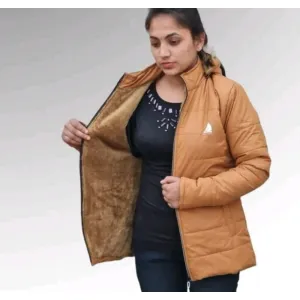 Fluffy Puff Hood Jackets With fur Inside