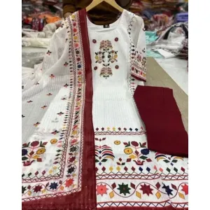 Rayon Kurta  Bottom Dupatta Set