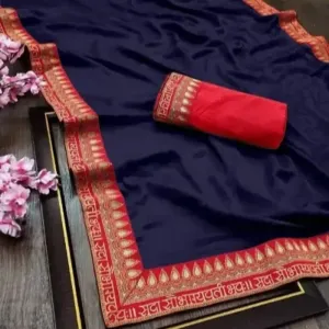 Saubhagyavati Vichitra Silk Zari Lace Border Sarees with Blouse Piece