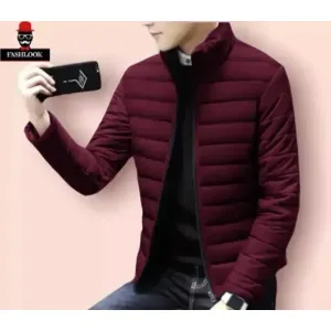 Stylish Maroon Polyester Fluffy Fullsleeve Jacket For Men