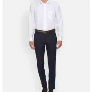 MALENO Elegant Slim Fit Men Solid Navy Blue Trouser