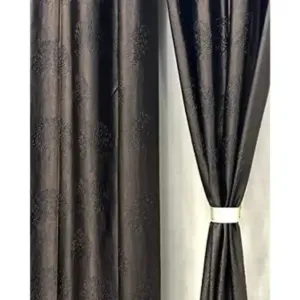 MATEMIUM Polyester Plain Tree Embosed Printed Curtains