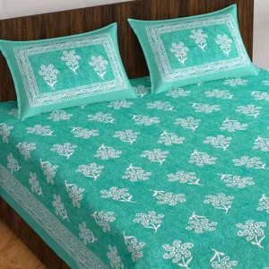 100% Cotton Rajasthani Jaipuri Double Bed Size Bedsheets 