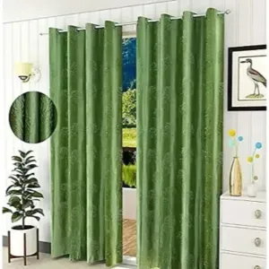 MATEMIUM Polyester Plain Tree Embosed Printed Curtains