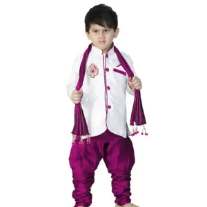 Boys Festive Party 1 Kurta, 1 Churidar 1 Dupatta Set