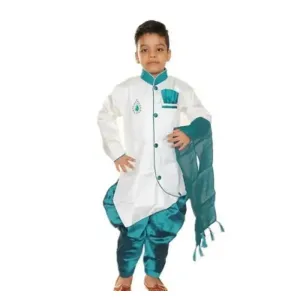 Boys Festive Party Kurta, Dhoti Paint Dupatta Set