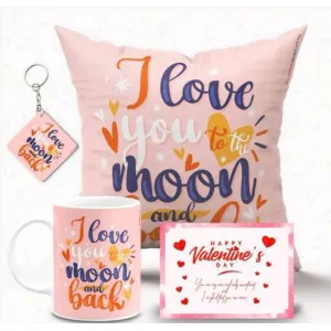 Romantic I Love You Moon and Back Combo Set of 4