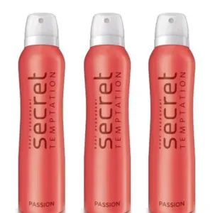 Secret Temptation Passion Deodorant Combo for Women, Pack of 3 (150ml Each)