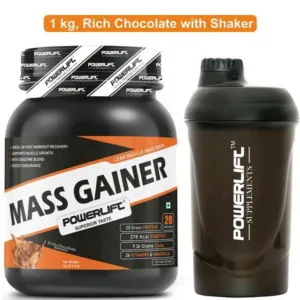 Mass Gainer 1KG with Shaker, Rich Chocolate