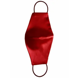 Red satin silk face mask