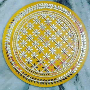 Yellow lippan art wall hanging