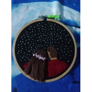 Night theam hoop embroidery design