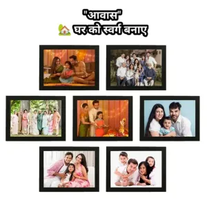 Wood Black Square Shape Photo Frame