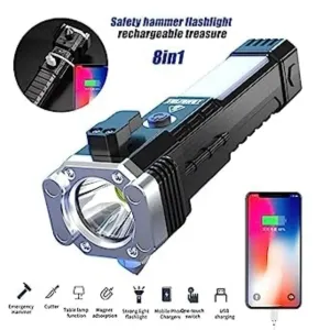8 in 1 Portable 3w Rechargeable Torch LED Flashlight