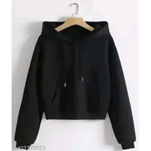 Black cropped Hoodie