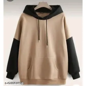 UNISEX Full Sleeve Color Block Hooded Sweatshirt