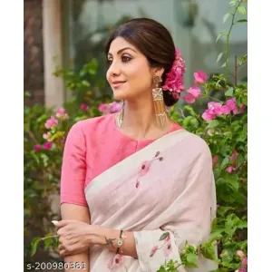 Digital Printe daily wear Linen saree 