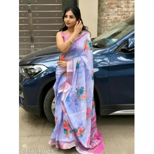 Latest trends with our cotton linen saree for women