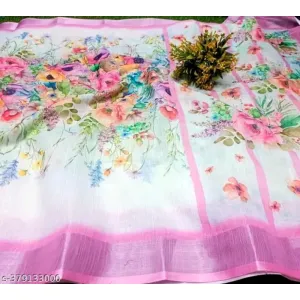 Latest trends with our cotton linen saree for women