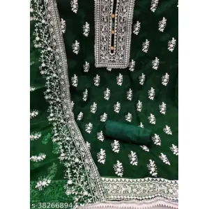 Unstitched Party Wear Fancy Patiala Pakistani jaipuri All Occasions Organza Suits Women's 