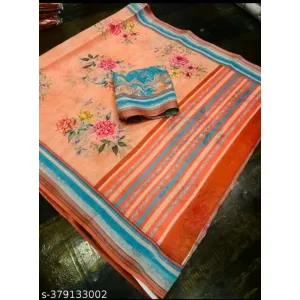 Latest trends with our cotton linen saree for women