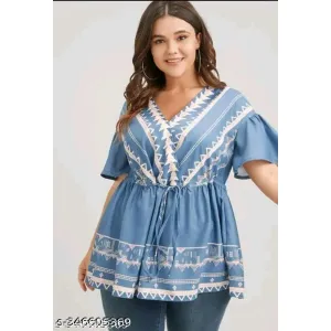 Womens rayon printed top, partywear top, festival top, daily wear top, long top, printed t