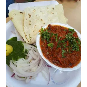 Rumali roti with chicken curry