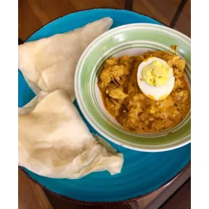 Rumali roti with chicken Bharta