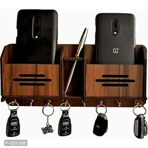 Heritagecrafts Wooden 8 Hook Key Holder with 2 Pocket Pen Holder - Perfect for use